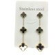 The new high -end earrings, the two -sided female four -faced female four -leaf earrings titanium steel does not fall off the color ear hanging combination simple temperament