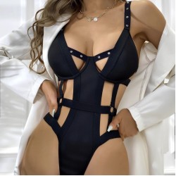 European and American sexy pajamas Female autumn and winter hot underwear love uniforms seduce small breasts gathered pure desire sexy underwear