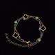 2024 new four -leaf double -layer bracelet high -luxury DIY bracelet Lucky flower vermiculite natural Opal inlaid