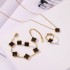 Cross -border explosion 2024 Lucky Four Leaf Grass 18K Bracelet Necklash Earrings Ring Four -piece Set Instead of Nicheds Design