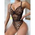 Cross -border supply European and American foreign trade sexy underwear sexy female suspenders leopard pattern see -through temptation Lian bodywear wholesale