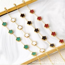 Cross -border explosion lucky four -leaf grass bracelet 18K gold double -sided OL frither European and American fashion new temperament versatile