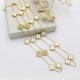 Cross -border explosion 10 full diamond sweater chain double -sided four -leaf grass necklace light luxury fashion pendant clavicle chain necklace