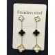 The new high -end earrings, the two -sided female four -faced female four -leaf earrings titanium steel does not fall off the color ear hanging combination simple temperament