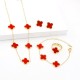 Cross -border explosion four -leaf shell set stainless steel pendant accessories necklace fibrosis earrings four -piece suit