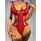 European and American sexy pajamas Female autumn and winter hot underwear love uniforms seduce small breasts gathered pure desire sexy underwear