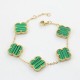 15 Da Amazon Cross -border Explosion 18K Double -sided Lucky Four -Leaf Grass Bracelet Fashion Light luxury Flower Good Luck