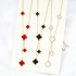 The new double -sided four -leaf clover necklace women can not fall off the color flow soveree chain female niche light luxury pendant pendant net red tide