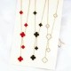 The new double -sided four -leaf clover necklace women can not fall off the color flow soveree chain female niche light luxury pendant pendant net red tide