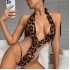 European and American cross -border source sex relationship fun underwear ladies leopard hanging neck sexy underwear manufacturers direct sales