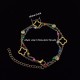 2024 new four -leaf double -layer bracelet high -luxury DIY bracelet Lucky flower vermiculite natural Opal inlaid