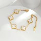 Cross -border explosion lucky four -leaf grass bracelet 18K gold double -sided OL frither European and American fashion new temperament versatile