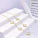 Cross -border new product penta bracelet Ms. Plum Blossom Fresh Nichene Necklink Earrings Female Jewelry Set Titanium Steel 18K Gold