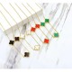 Korean trendy golden four -leaf grass double -sided necklace female clavicle chain decoration net red live broadcast supply wholesale