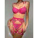 Cross -border supply European and American sexy underwear sexy female lace embroidery gathered seductive bras underwear suits wholesale