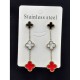 The new high -end earrings, the two -sided female four -faced female four -leaf earrings titanium steel does not fall off the color ear hanging combination simple temperament