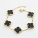 15 Da Amazon Cross -border Explosion 18K Double -sided Lucky Four -Leaf Grass Bracelet Fashion Light luxury Flower Good Luck