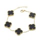 15 Da Amazon Cross -border Explosion 18K Double -sided Lucky Four -Leaf Grass Bracelet Fashion Light luxury Flower Good Luck