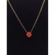 European and American fashion lucky four -leaf grass necklace earrings Titanium steel 18K gold niche design high -level sense net red same model