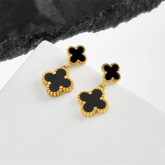 Do not lose color titanium titanium steel earrings female Korean version of exquisite and fashionable temperament, simple, high -end sensory earrings flowing earrings