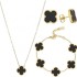 Explosion four -leaf clover necklace bracelet earrings three -piece versatile lucky four -leaf grass penta flower bracelet collar bone chain earrings