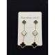 The new high -end earrings, the two -sided female four -faced female four -leaf earrings titanium steel does not fall off the color ear hanging combination simple temperament