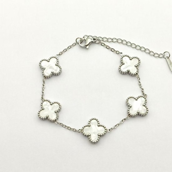 Four -leaf grass cross -border explosion double -sided lucky penta bracelet fashion new light luxury and exquisite artistically fashion high version