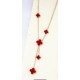 The new double -sided four -leaf clover necklace women can not fall off the color flow soveree chain female niche light luxury pendant pendant net red tide