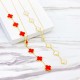 Korean version of titanium steel golden clover double -sided flow Soviet necklace female clavicle chain decoration net red live broadcast source wholesale