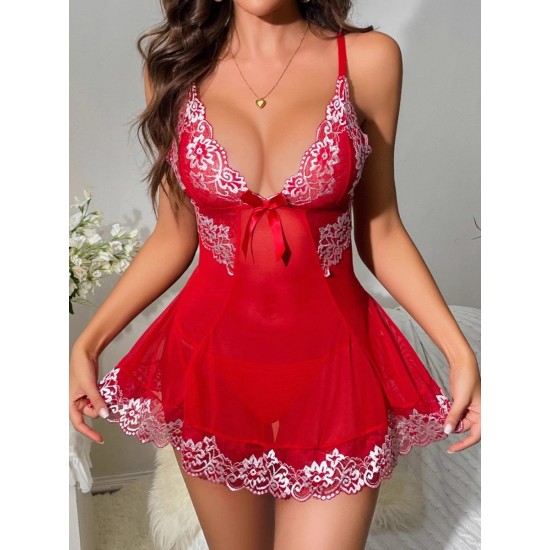 Cross -border supply European and American foreign trade sexy lingerie sexy suspender mesh see -through nighttime pajamas manufacturers spot wholesale