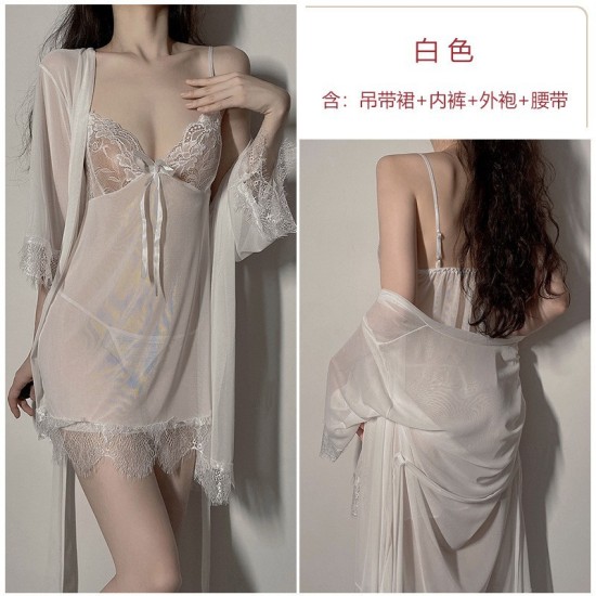 Dai Meng Poetry Embroidered Innerwear Sexy Lace Tempting Tibetan Tibetan Gauze Perspective Skirts Removal of Uniform Set