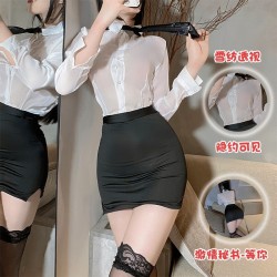 Sexy underwear sexy tight -fitting hip short skirt OL uniform size size seductive teacher set nightclub wholesale