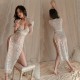 Dai Meng Shi New sexy underwear sexy lace temptation long skirt hot side spicy spike slim -fitting uniform pajamas wholesale