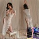 Dai Meng Shi New sexy underwear sexy lace temptation long skirt hot side spicy spike slim -fitting uniform pajamas wholesale