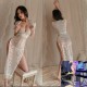 Dai Meng Shi New sexy underwear sexy lace temptation long skirt hot side spicy spike slim -fitting uniform pajamas wholesale