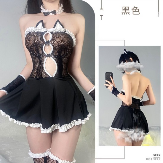 Sexy underwear Maid Woman Gastrup Saturatory Swiping Sexy Performing Perceptible Switching Net Clothing Set on behalf of