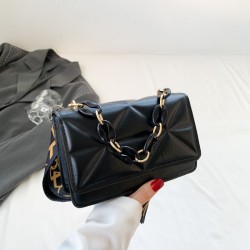 Factory Wholesale Simple Casual Women's Handbag Fashion 2024 New Wide Strap Shoulder Bag Chain Small Crossbody Bag