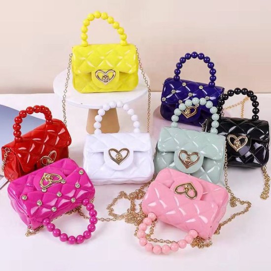 2024 Hot Selling transparent jelly bag women's handbag mini bag love hardware girls cute small crossbody shoulder bag