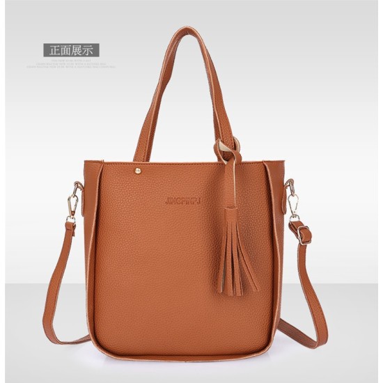 Hot Sale 2024 four sets of bags for women new fashion bucket shoulder bag pu leather ladies handbag large capacity crossbody bag