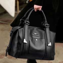 Hot Selling Tote Bag Large Fashion Brand Designer Handbags High Quality Pu Leather Solid Color Zipper Women Bag Shoulder Bag