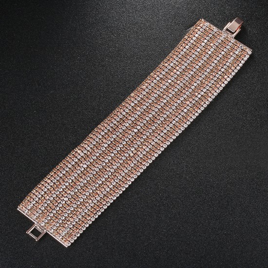 European and American popular personalized rhinestones, eighteen row color diamonds trendy, streamlined bracelet claw chain hand decoration production wholesale