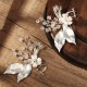 Korean beautiful super fairy ear decoration wild leaves crystal earrings bride wedding clothing clothing clothing handmade metal earrings