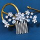 Bride's hair jewelry Wedding dress headwear simple ins Wilder plate hair rhinestone, stone hair comb, sun flower insert