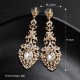 Speed ​​Store Explosion Earrings European and American Retro Long Earrings Luxury Alloy Full of Drills Drop Gem Bridal Bridal Earrings