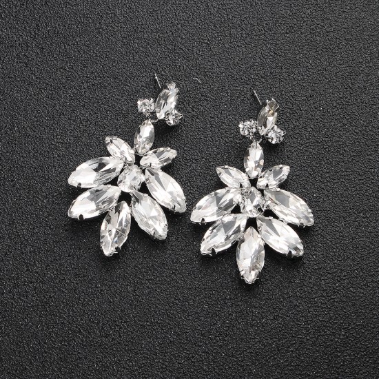 European and American retro alloy rhinestone earrings advanced sensor earrings female daily jewelry earrings light luxury atmospheric bride earrings