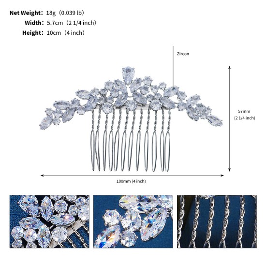 Cross -border bride hair accessories high -level sense wild insert combed wedding dress head jewelry niche design sensor velvet flower hair comb