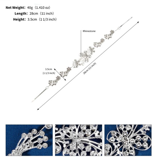 European and American bride headdress wholesale simplicity thin picture flower hoop rhinestone diamond hair decoration photography photo plate hair alloy hair band