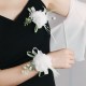 European and American wedding jewelry bride bridesmaid breasts flower hand flower wedding party dress accessories white brooch wrist flowers