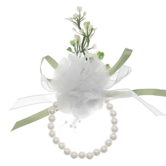 European and American wedding jewelry bride bridesmaid breasts flower hand flower wedding party dress accessories white brooch wrist flowers