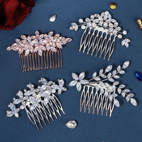 South Korean daily hair combing photography photo and makeup hair decoration high -level light luxury head jewelry vermiculite flower bride combing comb